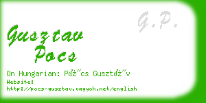 gusztav pocs business card